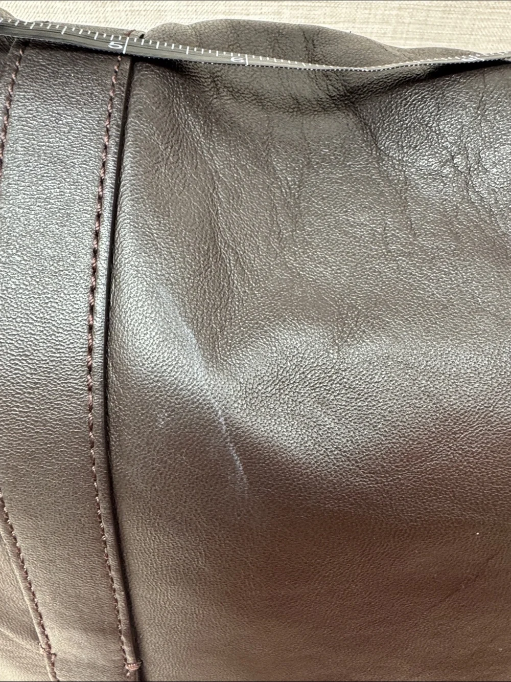 Cole Haan Dark Brown Leather Messenger Bag with Adjustable Strap